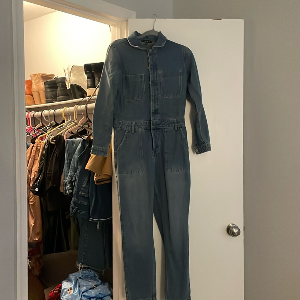 Denim boiler suit